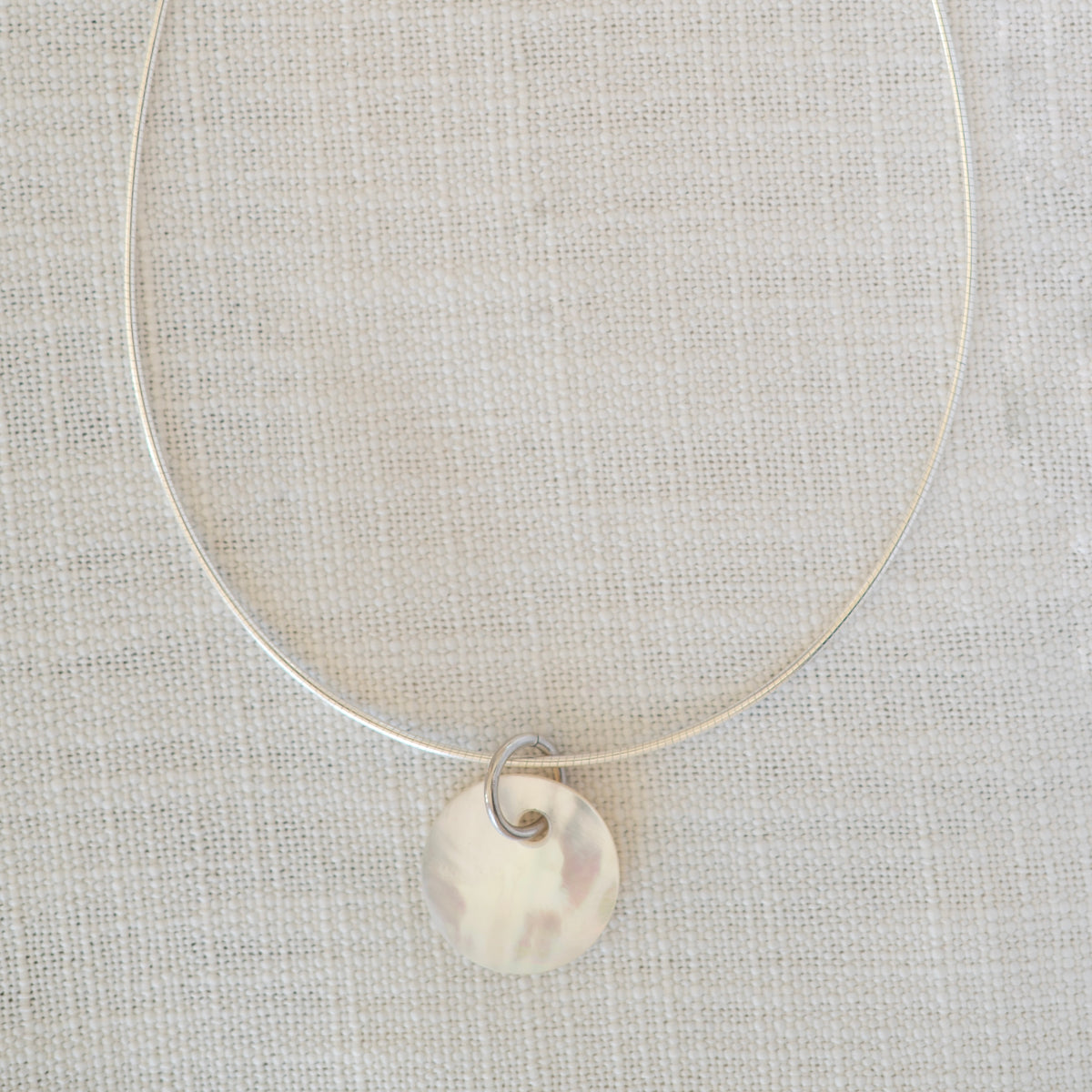 Mother of Pearl Disc Necklace