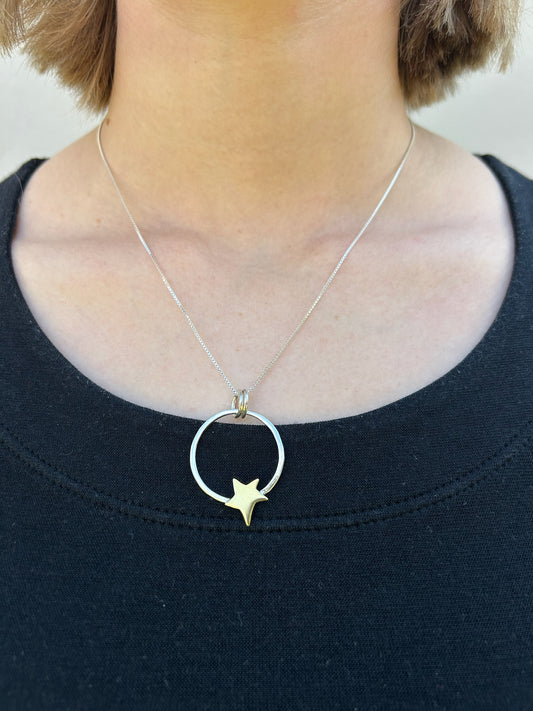 Stella Hoop Mixed Metal Pendant