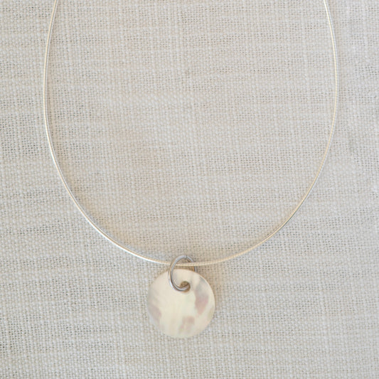 Mother of Pearl Disc Necklace