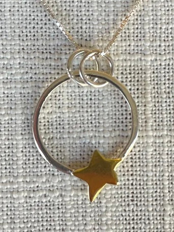 Stella Hoop Mixed Metal Pendant